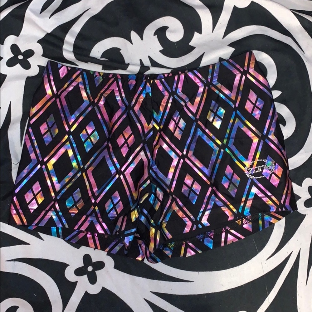 HOLOGRAPHIC CHROME PATTERN PRINTED SPANDEX